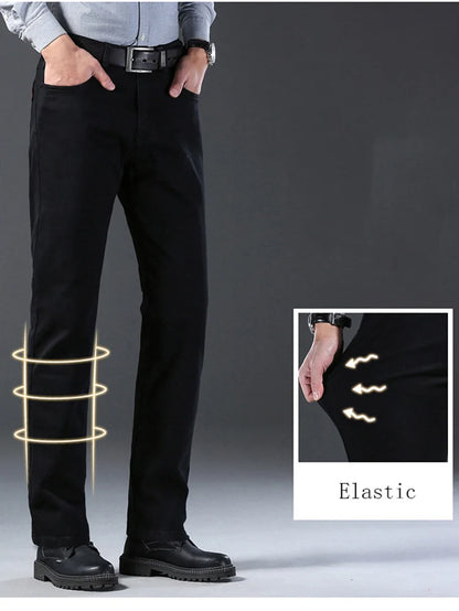 Pantalones vaqueros rectos ajustados y elásticos suaves y transpirables para hombre