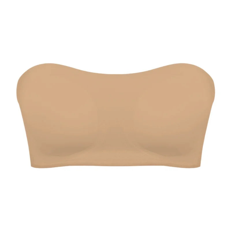 Sujetador push up sexy sin tirantes para mujer, con relleno extraíble y sin costuras