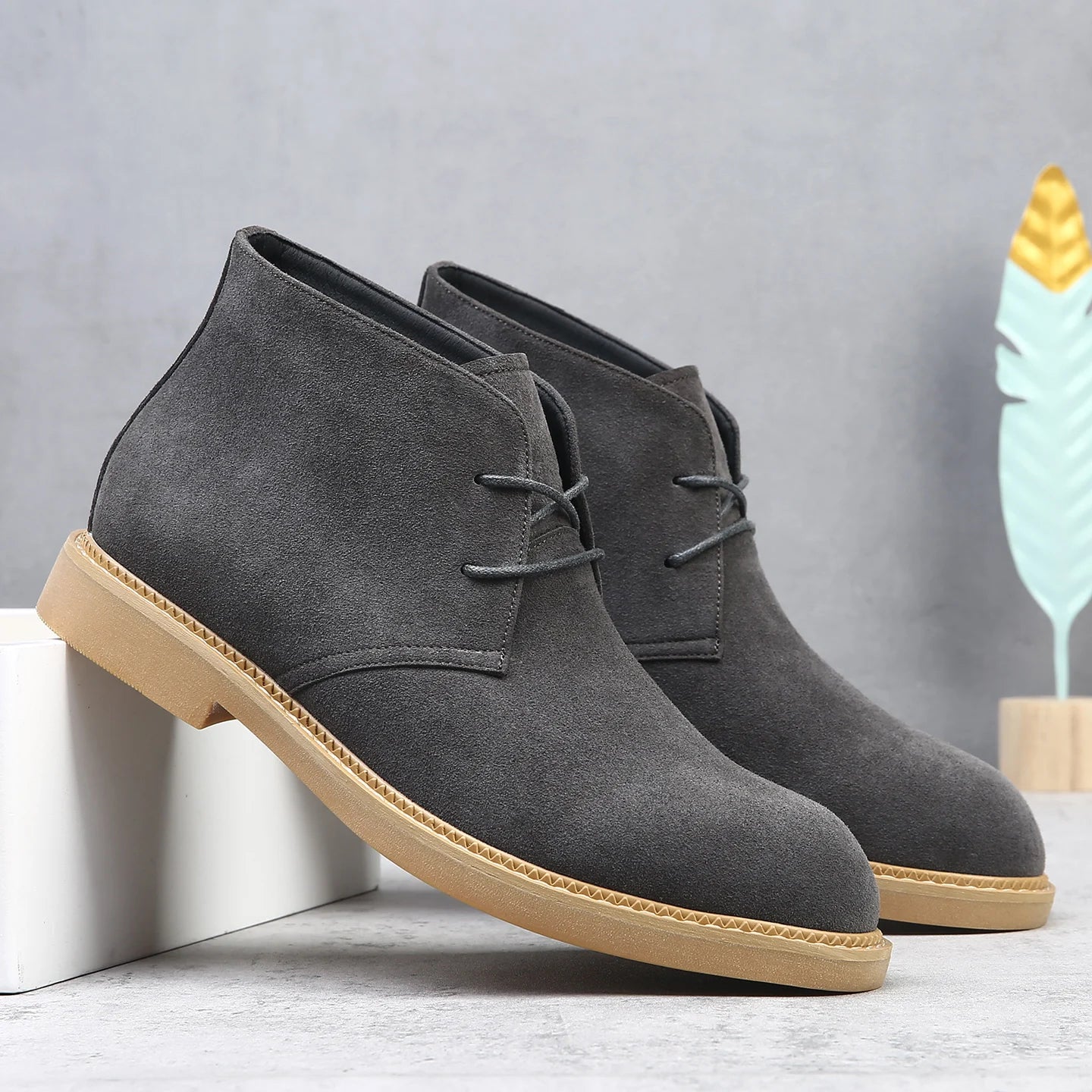 Botas Chelsea grandes para hombre, de gamuza, puntiagudas, sencillas, elegantes