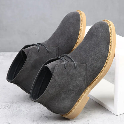 Botas Chelsea grandes para hombre, de gamuza, puntiagudas, sencillas, elegantes