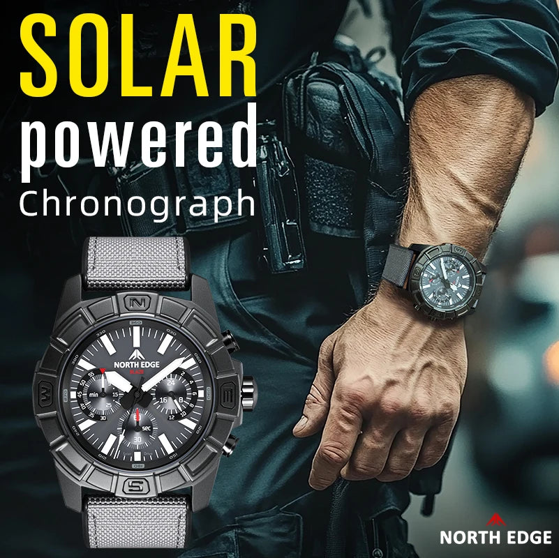 NORTH EDGE BLAZE - Reloj de cuarzo para hombre, con energía solar