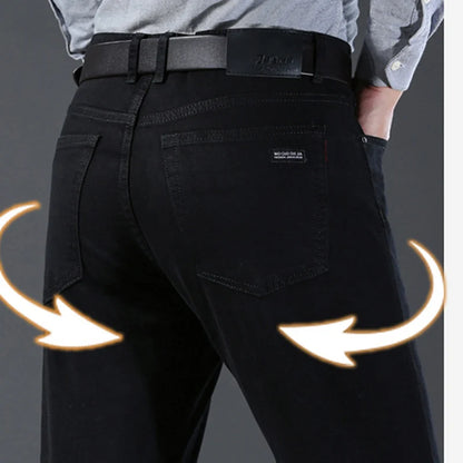 Pantalones vaqueros rectos ajustados y elásticos suaves y transpirables para hombre