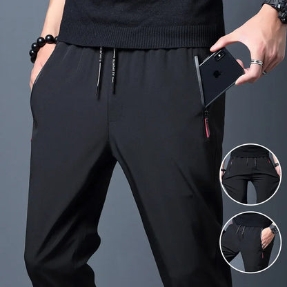 Pantalones casuales para hombre, Straight Slim Fit Elastic Waist Jogger Classic