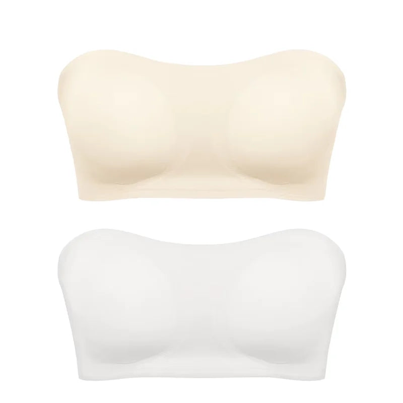 Sujetador push up sexy sin tirantes para mujer, con relleno extraíble y sin costuras
