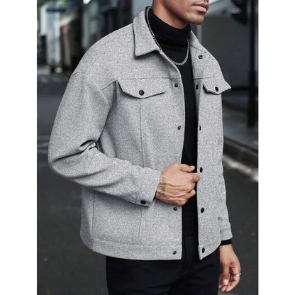 Chaqueta informal de lana para hombre, estilo europeo y americano, elegante.