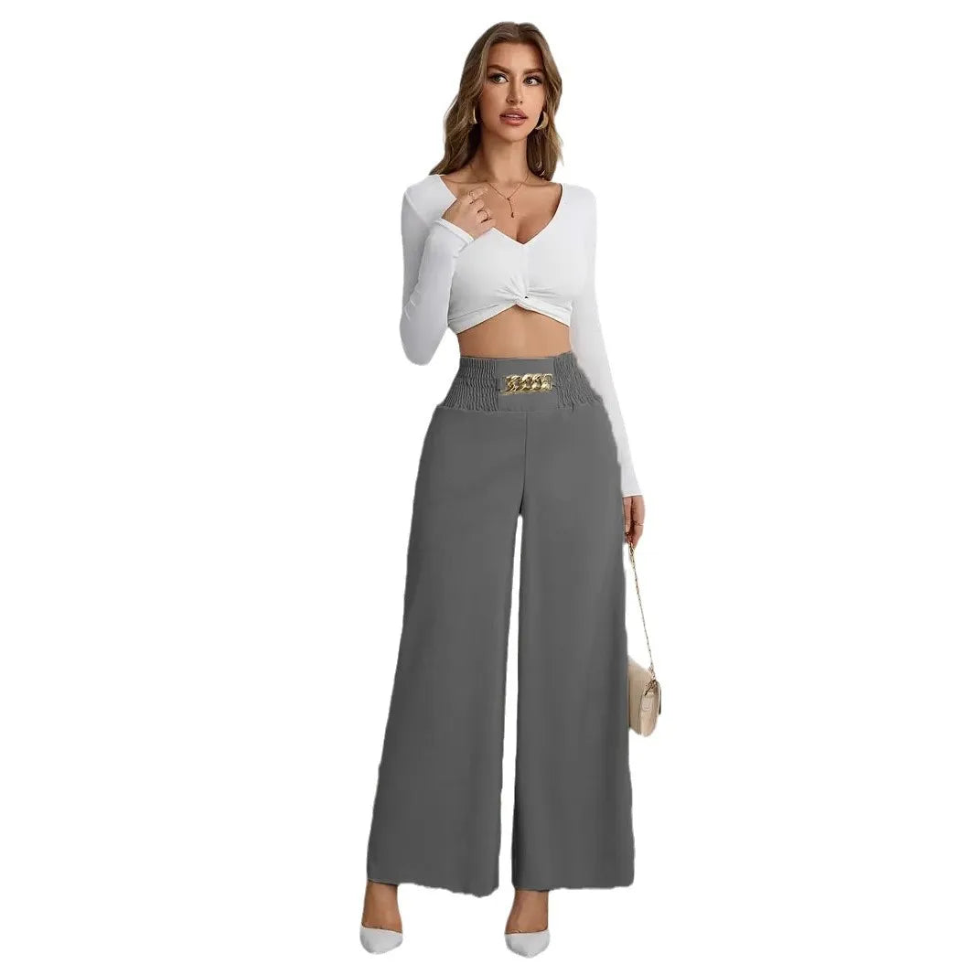 Pantalón Wide Leg "Chiffon Elegance" – Edición Office