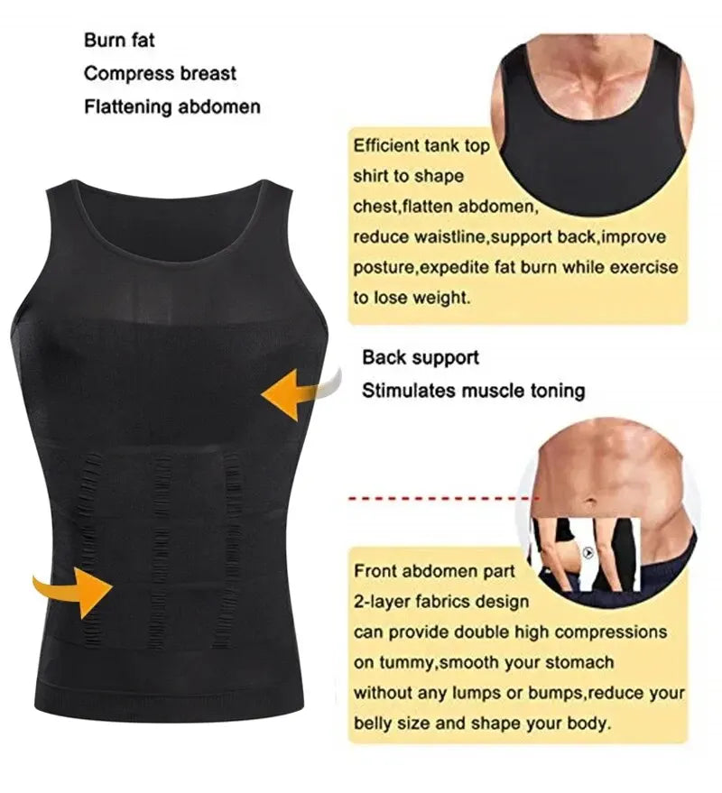 YBFDO - Chaleco de compresión adelgazante para hombre, control del abdomen