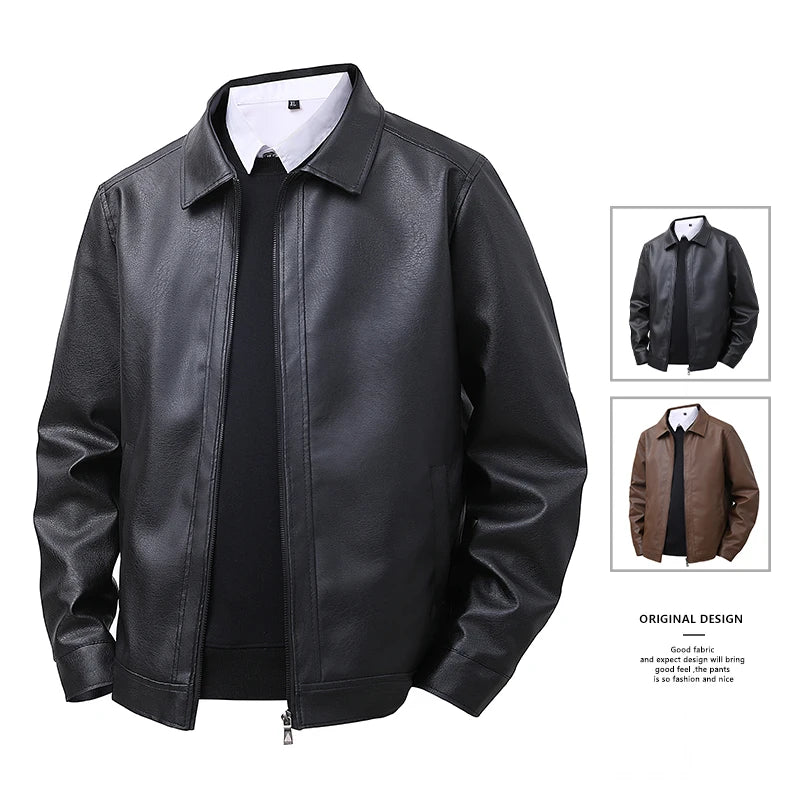 Chaqueta de cuero de corte holgado: cómoda, versátil resistente al viento y al agua.