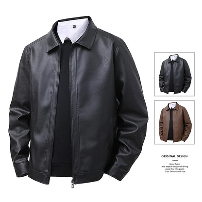 Chaqueta de cuero de corte holgado: cómoda, versátil resistente al viento y al agua.