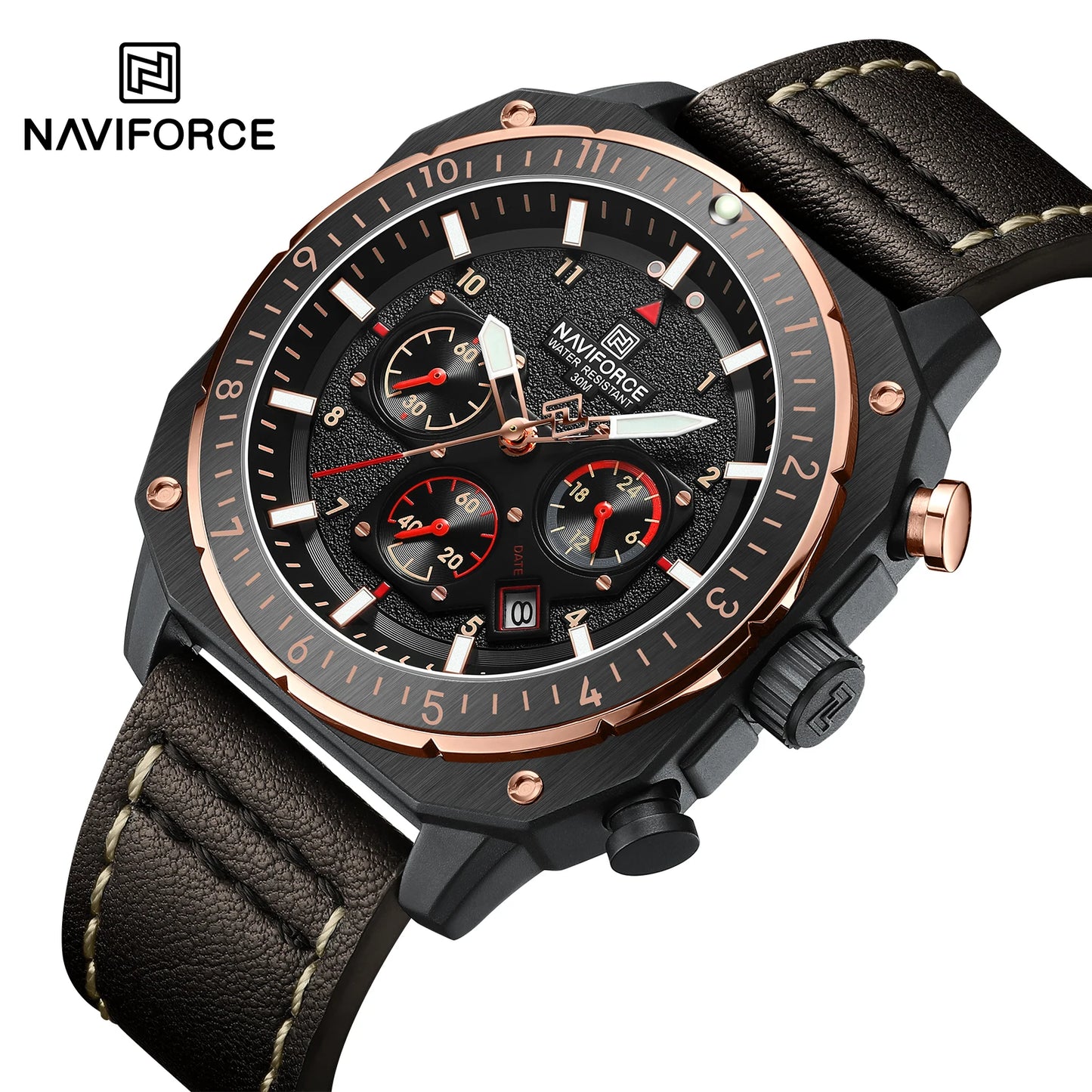 NAVIFORCE - Reloj deportivo multifunción resistente al agua para hombre