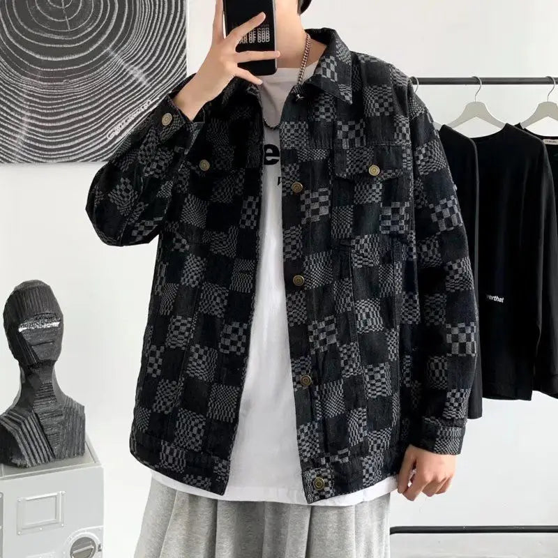 Chaqueta "Urban Plaid" – Estilo Jacquard Premium
