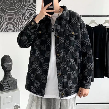 Chaqueta "Urban Plaid" – Estilo Jacquard Premium