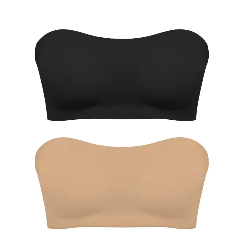 Sujetador push up sexy sin tirantes para mujer, con relleno extraíble y sin costuras