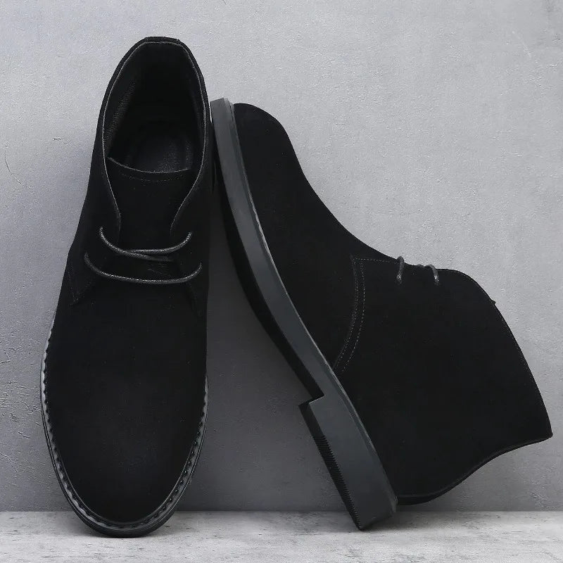 Botas Chelsea grandes para hombre, de gamuza, puntiagudas, sencillas, elegantes