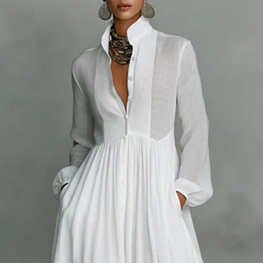 Vestido Maxi elegante francés de cintura alta con vuelo para mujer, Vestido de noche