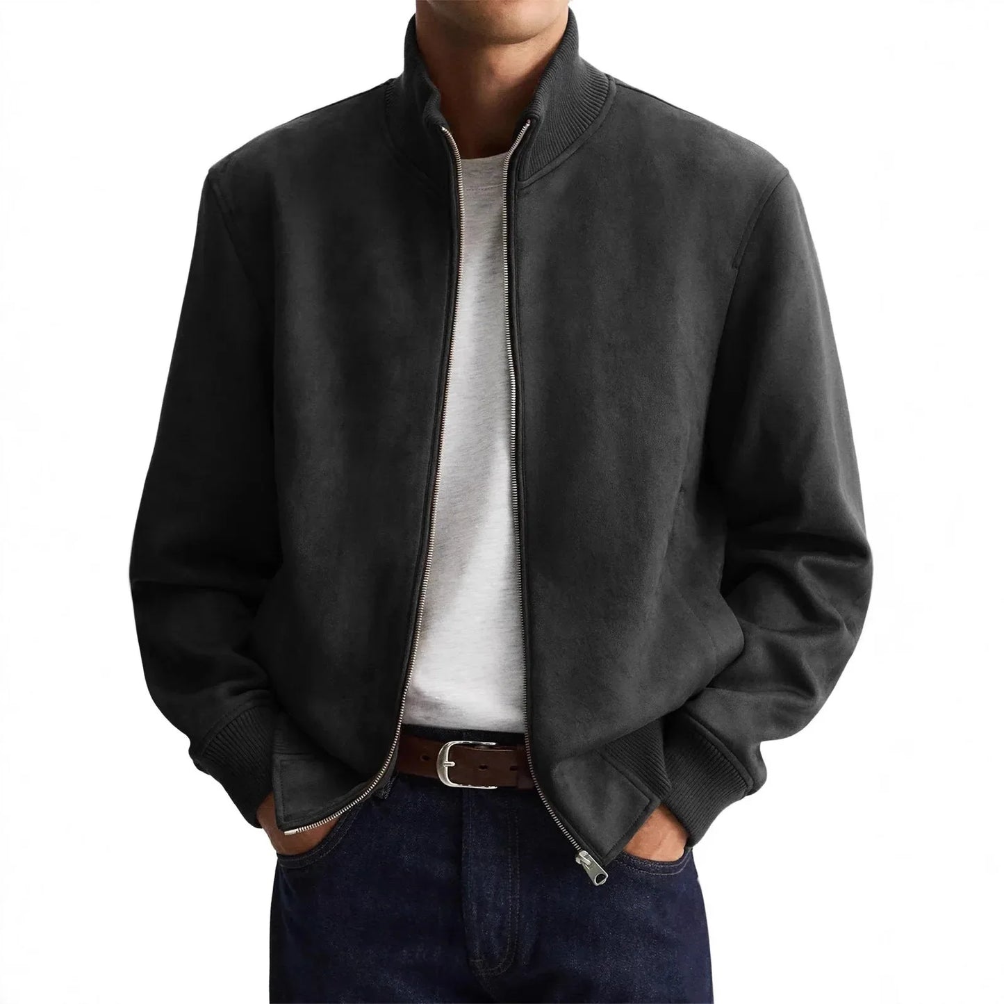 Chaqueta de tela de gamuza estilo urbano