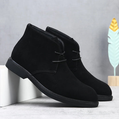Botas Chelsea grandes para hombre, de gamuza, puntiagudas, sencillas, elegantes