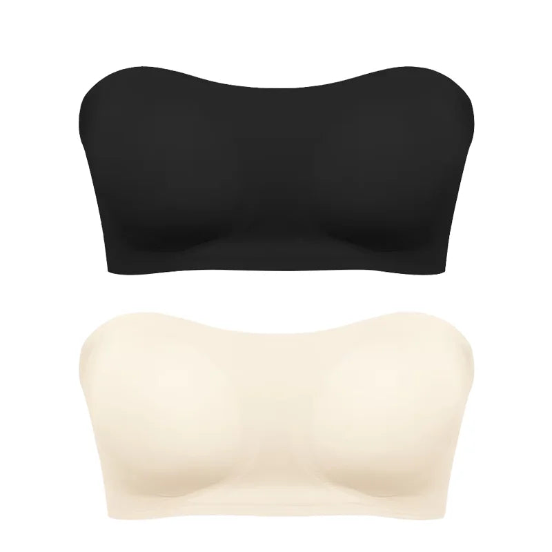 Sujetador push up sexy sin tirantes para mujer, con relleno extraíble y sin costuras
