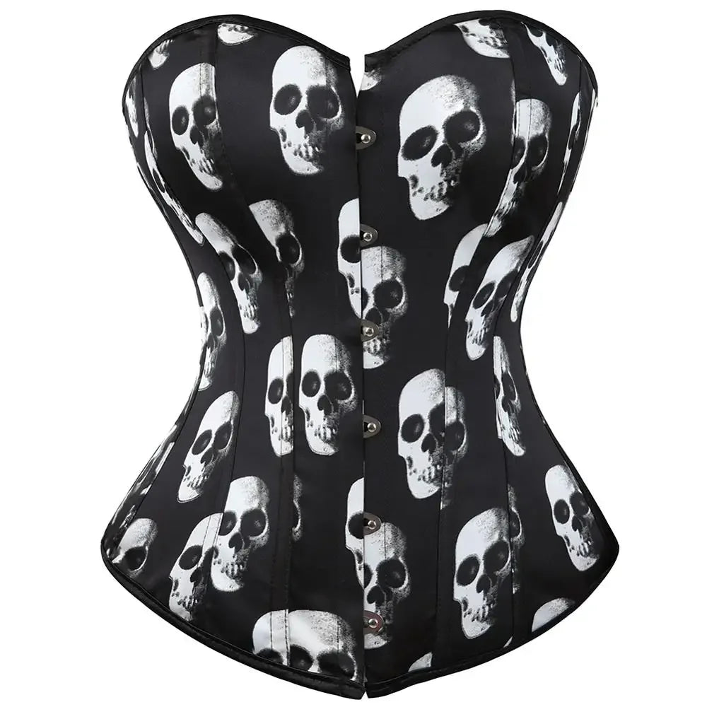 Corsé de satén sexy para mujer, gótico, con cordones, moldeador