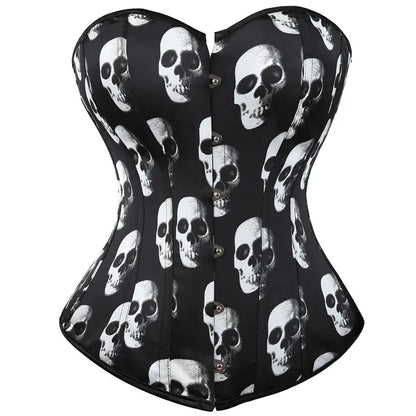 Corsé de satén sexy para mujer, gótico, con cordones, moldeador