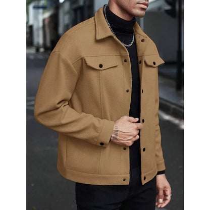 Chaqueta informal de lana para hombre, estilo europeo y americano, elegante.