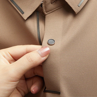 Polo para hombre, sin costuras, de primera calidad, de lujo, tejido fresco