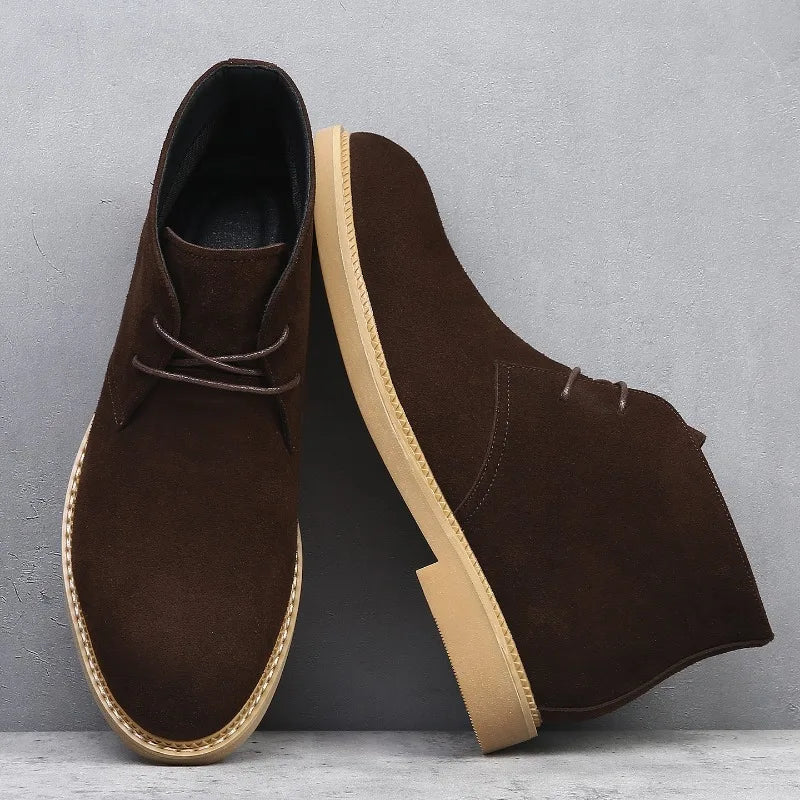 Botas Chelsea grandes para hombre, de gamuza, puntiagudas, sencillas, elegantes