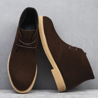 Botas Chelsea grandes para hombre, de gamuza, puntiagudas, sencillas, elegantes