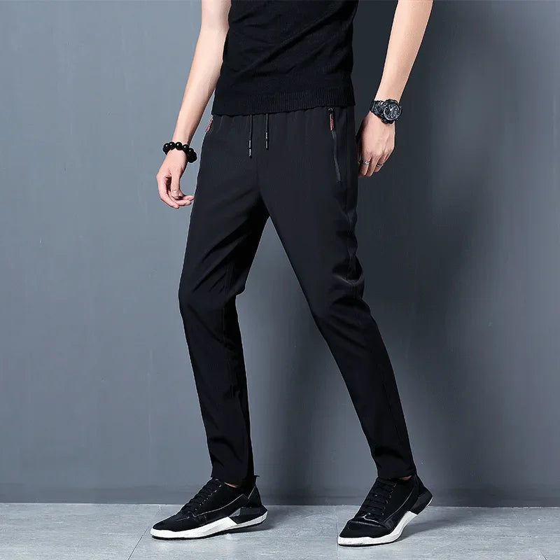 Pantalones casuales para hombre, Straight Slim Fit Elastic Waist Jogger Classic