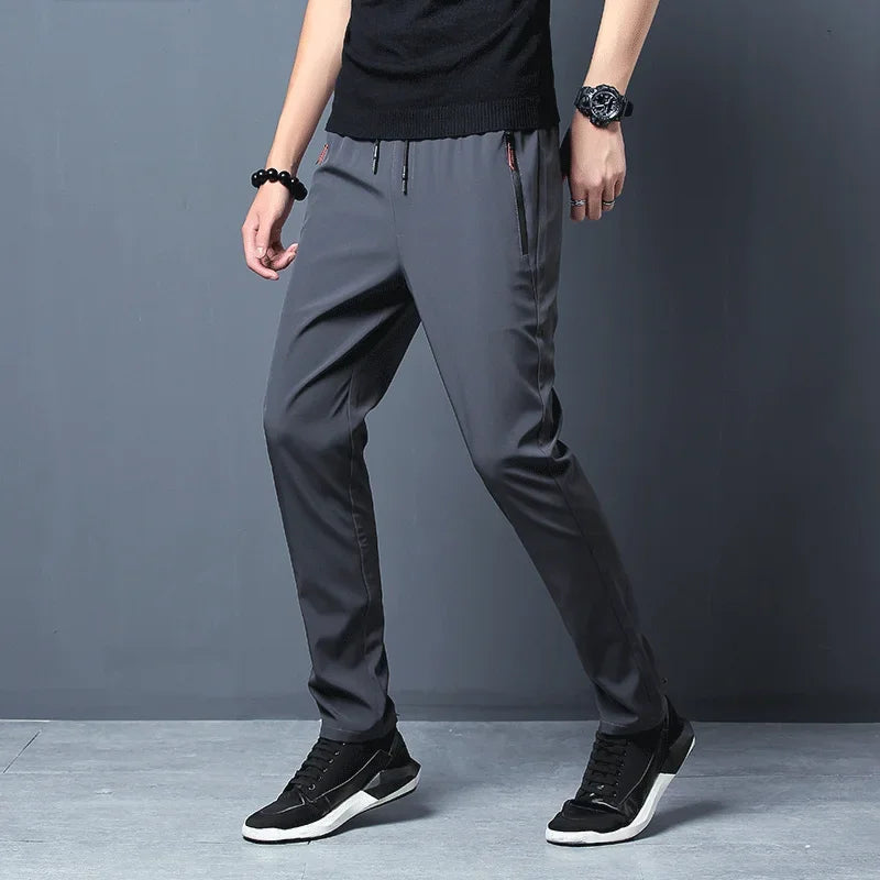 Pantalones casuales para hombre, Straight Slim Fit Elastic Waist Jogger Classic