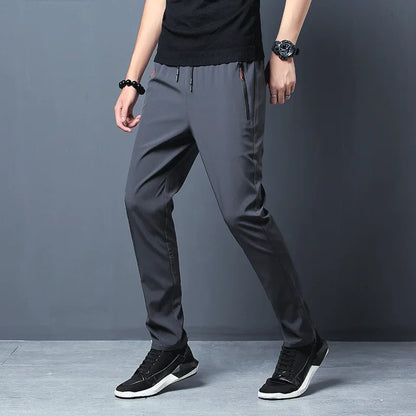 Pantalones casuales para hombre, Straight Slim Fit Elastic Waist Jogger Classic