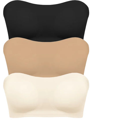 Sujetador push up sexy sin tirantes para mujer, con relleno extraíble y sin costuras