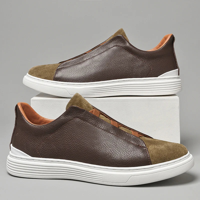 Zapatos casuales de suela gruesa, con banda elástica, amortiguación, de alta gama.