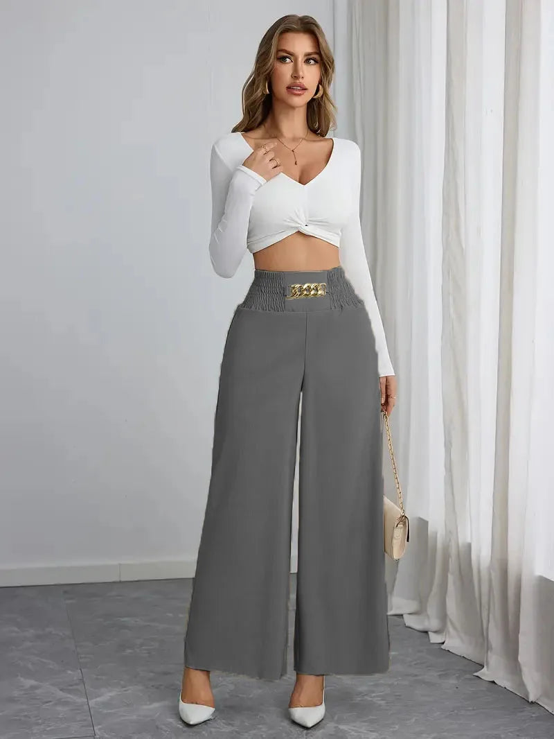 Pantalón Wide Leg "Chiffon Elegance" – Edición Office
