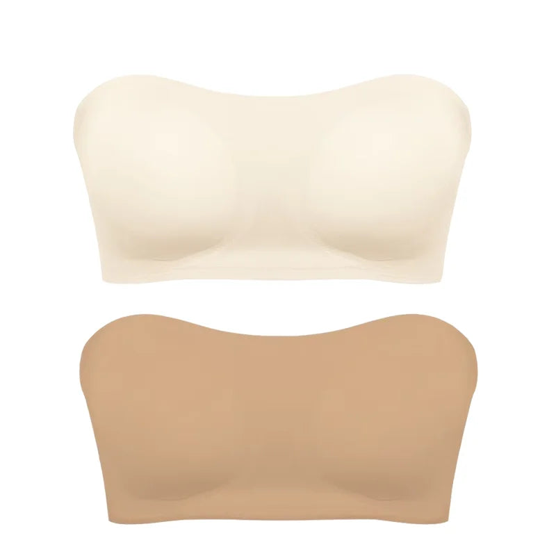 Sujetador push up sexy sin tirantes para mujer, con relleno extraíble y sin costuras