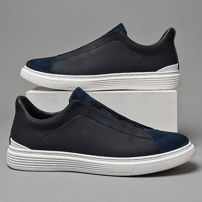 Zapatos casuales de suela gruesa, con banda elástica, amortiguación, de alta gama.