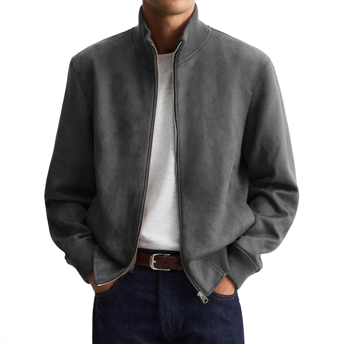 Chaqueta de tela de gamuza estilo urbano