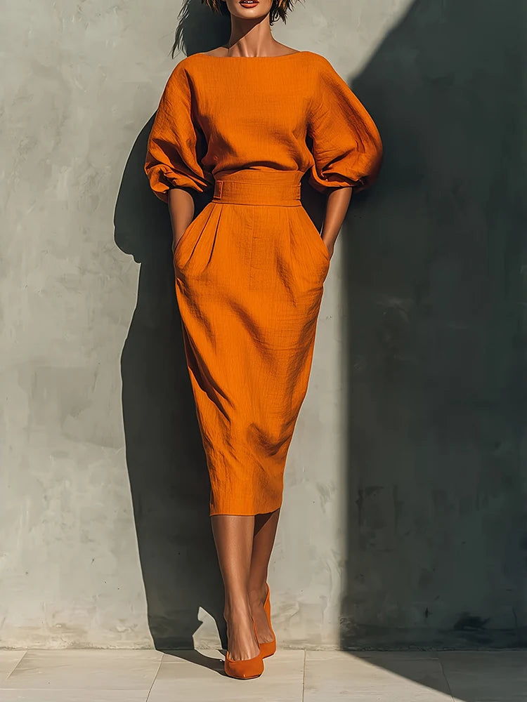 Vestido elegante de fiesta liso a la moda, plisado, cruzado en la cadera.