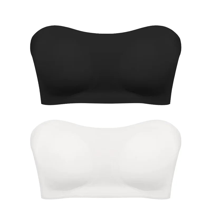 Sujetador push up sexy sin tirantes para mujer, con relleno extraíble y sin costuras