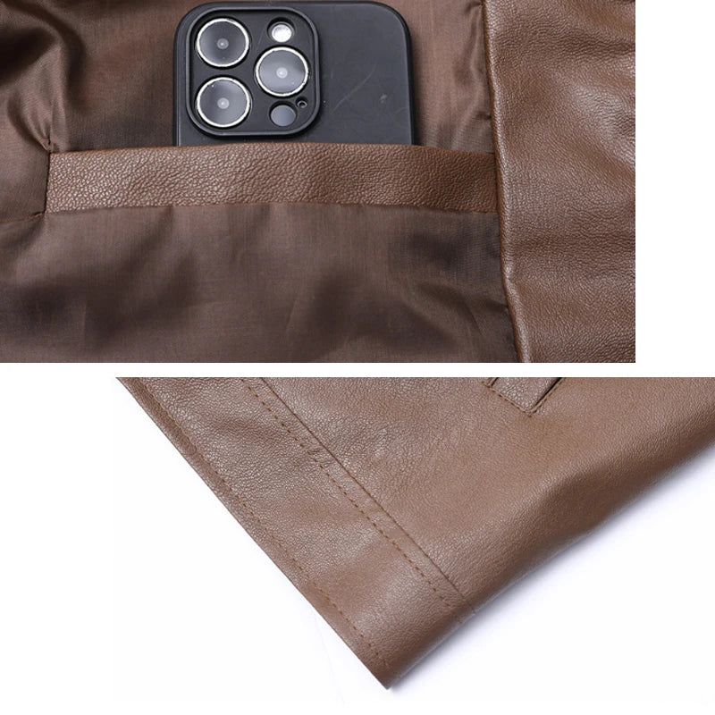 Chaqueta de cuero de corte holgado: cómoda, versátil resistente al viento y al agua.