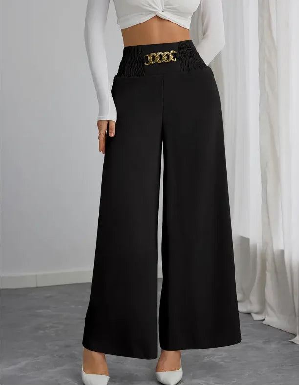 Pantalón Wide Leg "Chiffon Elegance" – Edición Office