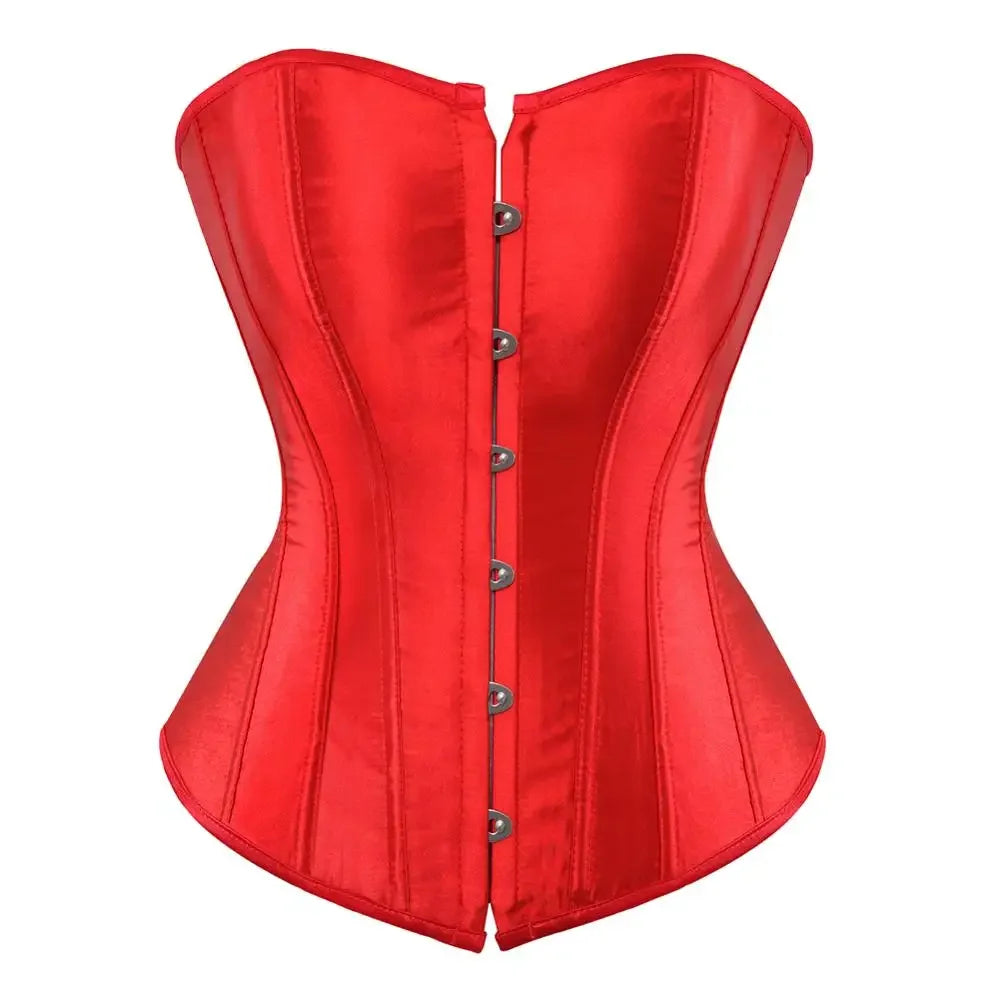 Corsé de satén sexy para mujer, gótico, con cordones, moldeador