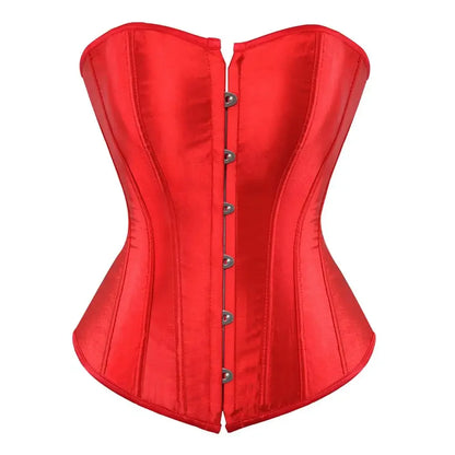 Corsé de satén sexy para mujer, gótico, con cordones, moldeador