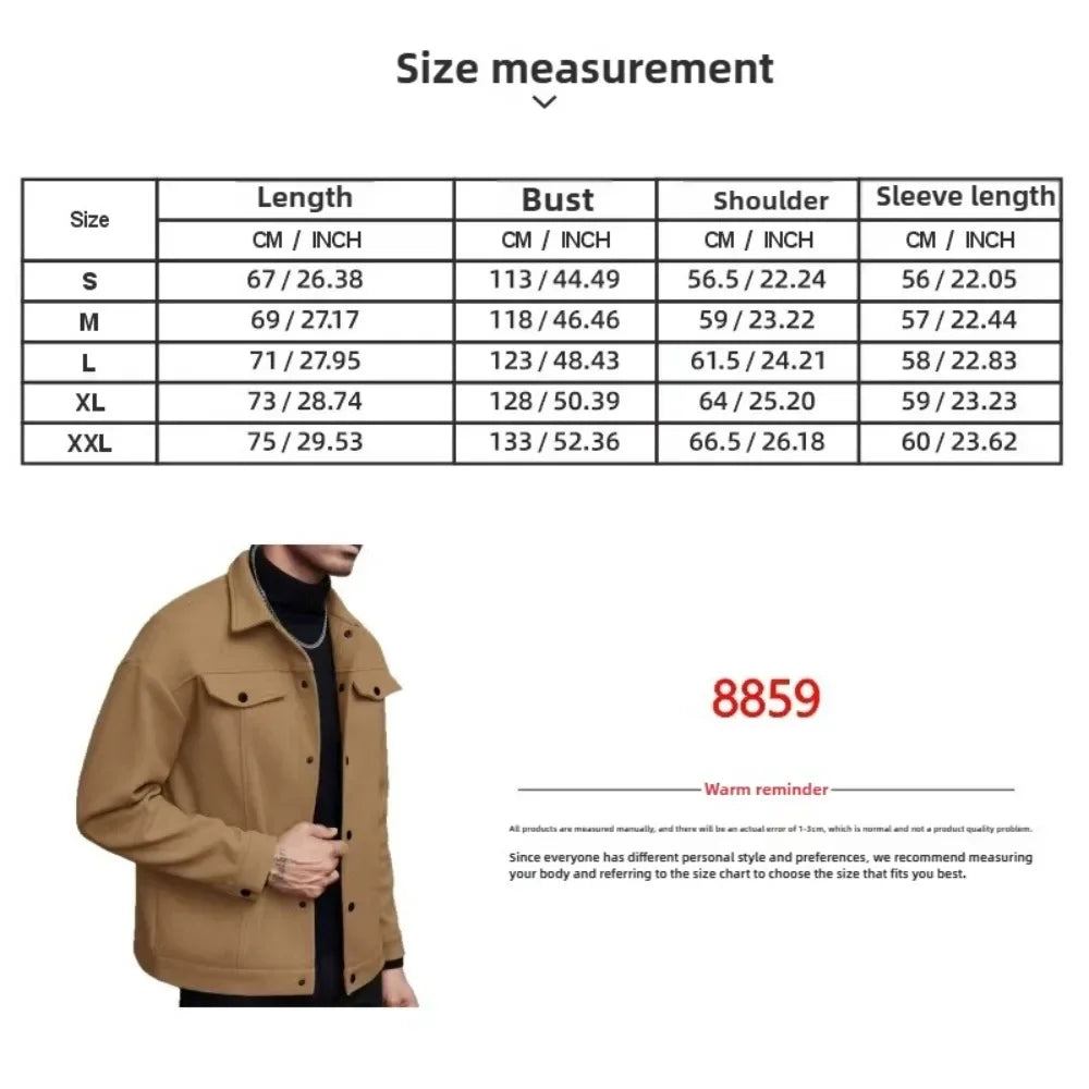Chaqueta informal de lana para hombre, estilo europeo y americano, elegante.