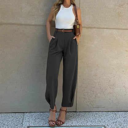 Pantalones BAMBOOBOY informales para mujer, de oficina, con banda en el tobillo