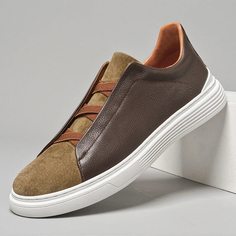 Zapatos casuales de suela gruesa, con banda elástica, amortiguación, de alta gama.