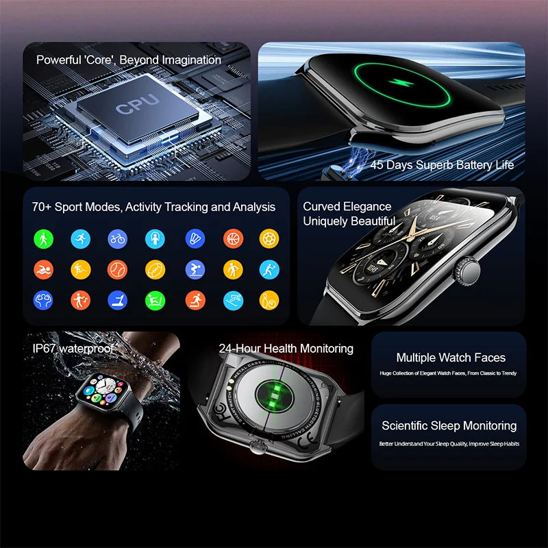 Reloj inteligente ultrafino, pantalla AMOLED de 1,96 pulgadas