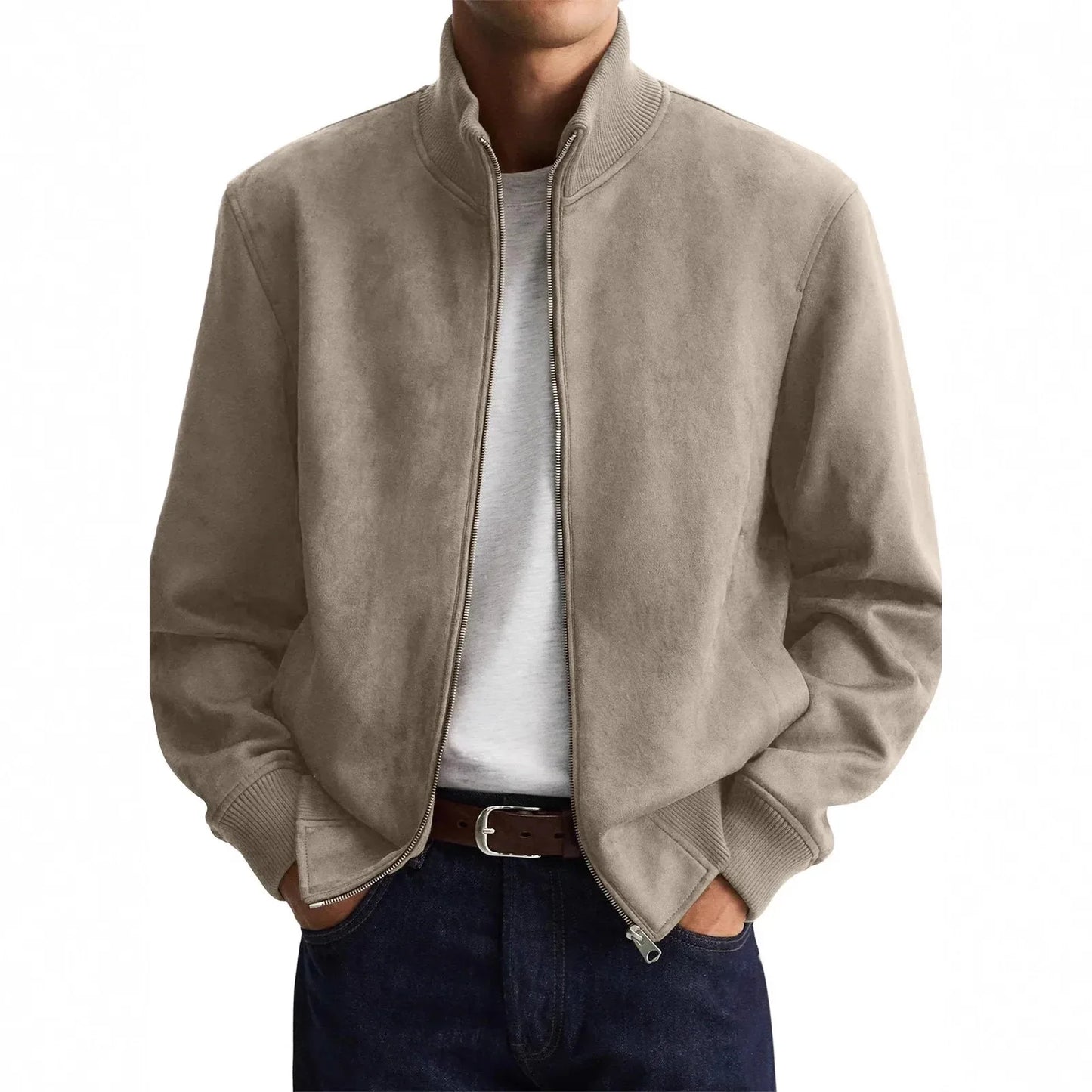 Chaqueta de tela de gamuza estilo urbano