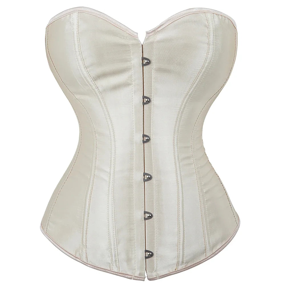 Corsé de satén sexy para mujer, gótico, con cordones, moldeador