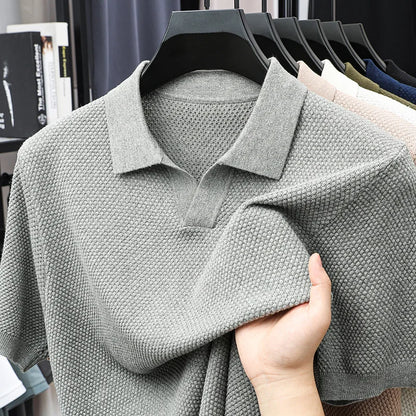 Camisa POLO de manga corta 100 % algodón con solapa para hombre.